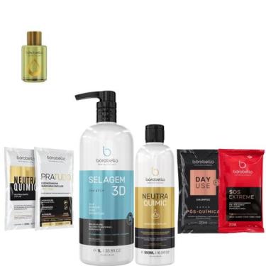 Imagem de Borabella Kit Selagem 3D 1L + NeutraQuimic + Argan + Sachês