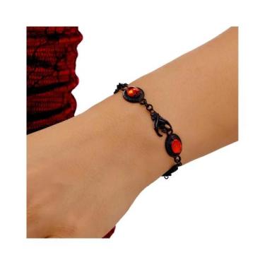 Imagem de Colar De Corrente Com Franjas De Morcego Preto Gótico Feminino, Feito 