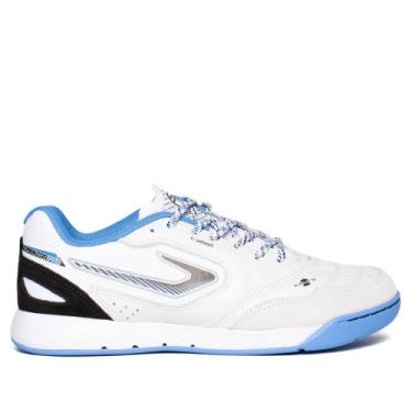 Imagem de Chuteira Futsal Masculina Topper Dominator Pro VI Branco/Azul, Branco,