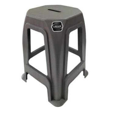 Imagem de Banqueta Nova Plástico Cinza Conc. - 1087 - Usual Utilidades