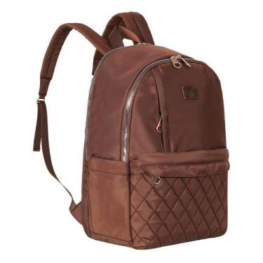 Imagem de Mochila Executiva 17" Feminina 4 Divisórias Marrom GW26108MR - Clio - 