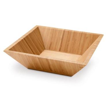 Imagem de Saladeira Quadrada em Bambu - Ideal para Saladas e Frutas - Pronto Pri