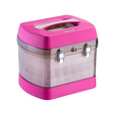 Imagem de Maleta P/ 68 Esmaltes Profissional C/ Porta Acetona Rosa - Dompel, Ros