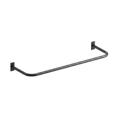 Imagem de Arara Fixa de Parede Reta para Lojas de Roupas 1.00 M - Maiart, Preto