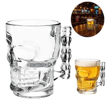 Imagem de Kit 12 Canecas Caveira Vidro 400ml Copo Bar Drink - Freecom