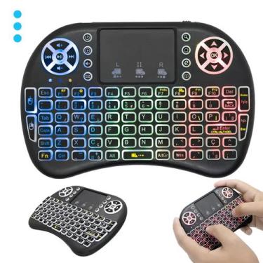 Imagem de Teclado Wireless Smart Tv Pc Controle Usb Receiver Mouse Led - LELONG 