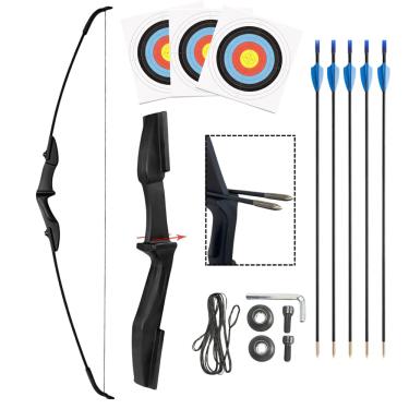Imagem de Kit Arco e Flecha Profissional Ambidestro Riser de Nylon 40lbs + 5 Flechas de Fibra de...