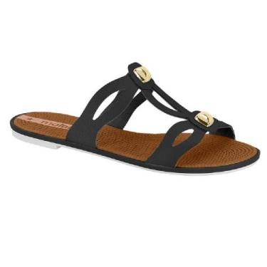 Imagem de Sandalia moleca rasteira ref 5297.480.9569 feminino, 36, Preto