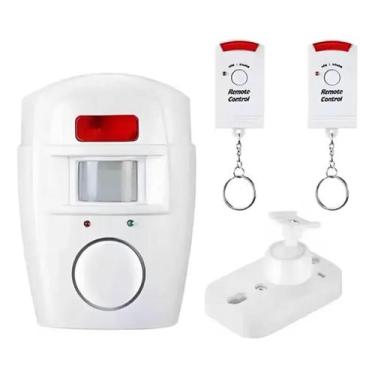 Imagem de Mini Alarme Residencial S/ Fio Com Sensor 2 Controles 105db Branco - I