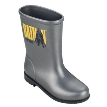 Imagem de Bota Galocha Infantil Menino Impermeável Batman Rain Fun, Preto, Prata