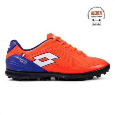 Imagem de Chuteira Society Lotto Maestro Futura B700 Masculina, Laranja, Azul, 4