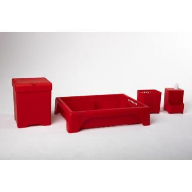 Imagem de Kit Cozinha Organizador 4 em 1 Escorredor Lixeira Porta Detergente Esp