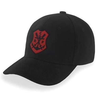 Imagem de Boné Flamengo Bordado Retrô Licenciado Aba Curva Preto, U, Preto