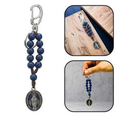Imagem de Chaveiro Dezena Nossa Senhora das Graças Azul Níquel - FORNECEDOR 1