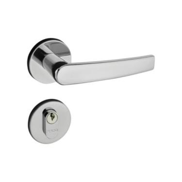 Imagem de Fechadura Externa Broca 40Mm Roseta Redonda Cromada - Pado