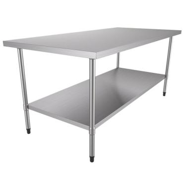 Imagem de Bancada de Apoio Inox BAI 1900-900 com Paneleiro Fechado Branco Metalcubas