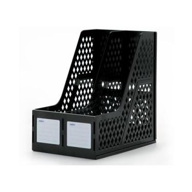 Imagem de Organizador de pastas e revistas Waleu duplo preto