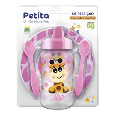 Imagem de Kit Refeição Infantil Copo de Treinamento c/ Válvula Prato - Petita