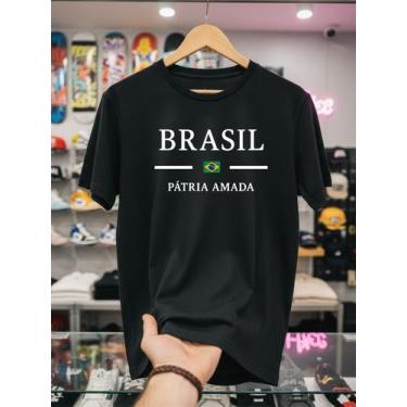 Imagem de Camiseta Preta Masculina Brasil Copa 2026 Patria Amada Brasil Oficial 