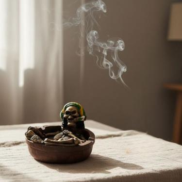 Imagem de Cinzeiro Bob Marley esqueleto Banheira Decorativo Artesanal - Genérico