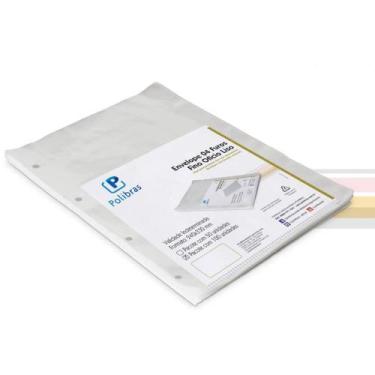 Imagem de Envelope Plastico Oficio 4FUROS Fino 0,06MM PCT.C/100 - Polibras