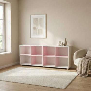Imagem de Nicho Organizador 8 Nichos Branco / Rosa - MOVELBRAS