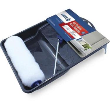 Imagem de Kit de Pintura Econômico Rolo de Lã Sintética 22cm 3 Peças Tigre