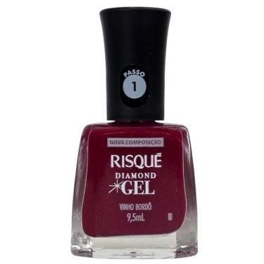 Imagem de Esmalte Risqué Diamond Gel Vinho Bordô 9,5ml Hipoalergênico