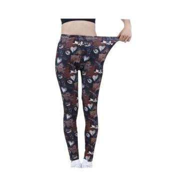 Imagem de Leggings Femininas Com Estampa Floral De Cintura Alta, Jeggings Elásti