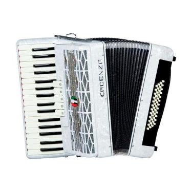 Imagem de Acordeon Cadenza 48 Baixos CD48/34 WH Branco Com Bag e Correia, UNICA,