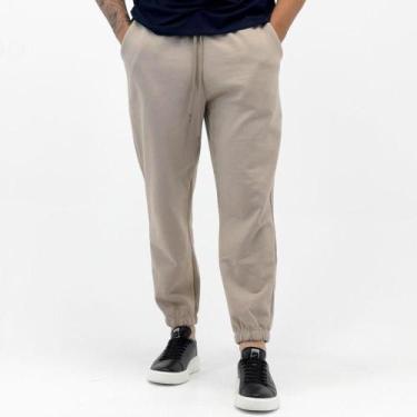 Imagem de Calça Malwee Jogging Moletom Masculina, M, Caqui