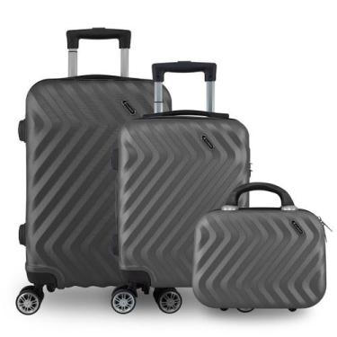 Imagem de Kit Mala de Bordo 3 Peças Viagem Avião Rodinhas 360 ABS Rígido - Allab