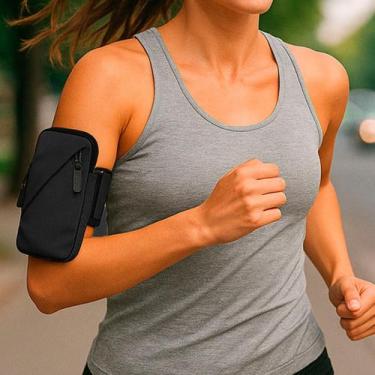 Imagem de Braçadeira pochete porta celular braço guarda documentos para corrida 