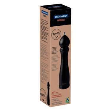 Imagem de Moedor de Sal e Pimenta Churrasco Black Ajuste de Grão Madeira e Cerâmica para Churrasqueira e Cozinha Tramontina