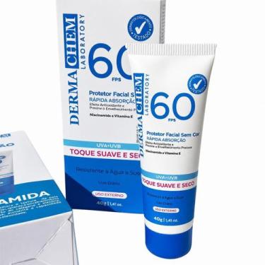 Imagem de Protetor Solar Facial Derma Chem FPS 60 Sem Cor Rápida Absorção UVA UV