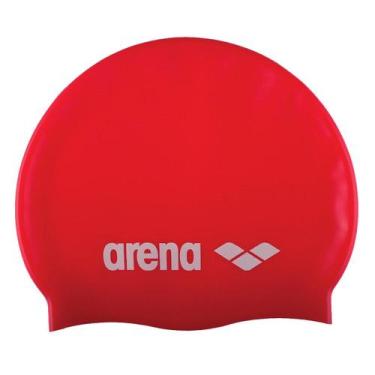 Imagem de Touca Natação Arena Classic Silicone, Vermelho, Branco, Único