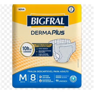 Imagem de Fralda descartável para adulto bigfral derma plus M - 8 unidades