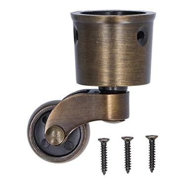 Imagem de Rodízio de copo redondo 360° giratório liga de zinco vintage mate requintado resistente durável estável roda silenciosa para pernas de piano, sofás, estantes, estantes, caixas de brinquedos, caixas de armazenamento, móveis, rodízios de móveis