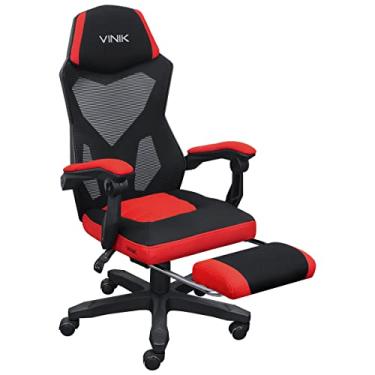 Imagem de CADEIRA GAMER ROCKET PRETA COM VERMELHO – CGR10PVM – VINIK, Preta e Vermelha