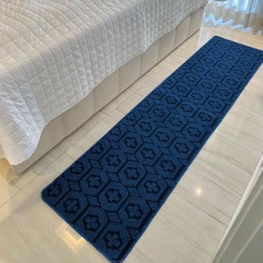 Imagem de Passadeira Carpete Sala Quarto Geométrico 0,50 X 3,00 Titulos Cor Azul