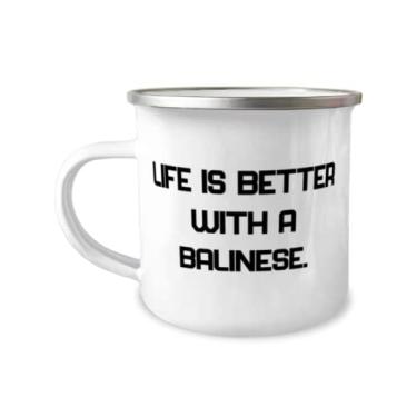Imagem de Caneca de acampamento brilhante de gato balinês 355 ml, Life is Better With a Balinese, presente para amantes de gatos, bons presentes de amigos
