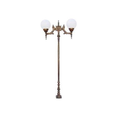 Imagem de Poste Colonial Verona para Jardim de Alumínio 02 Globo 2,23m
