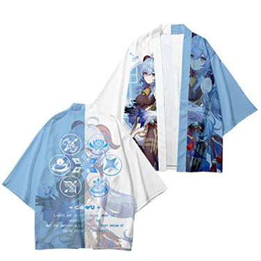 Imagem de Genshin Impact Zhongli Qiqi Klee Jaqueta Cardigan Costume Cosplay Tops Xale Manga 3/4 Manto