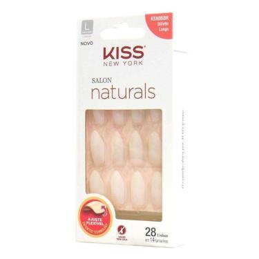 Imagem de Unhas Postiças Kiss Salon Natural Longo Estileto