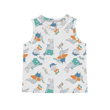 Imagem de Regata Infantil Masculina Animais Infinita Cor Cinza