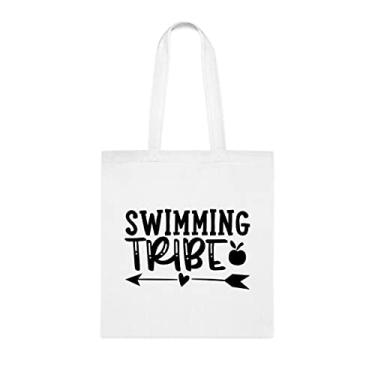 Imagem de Bolsa de tribo de natação, presente de tribo de natação, bolsa de ombro de tribo de natação, sacos reutilizáveis de tribo de natação, ideia de presente de cesta de natal de aniversário,
