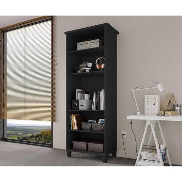 Imagem de Armário Organizador Multiuso com Prateleiras Library Preto - Luapa