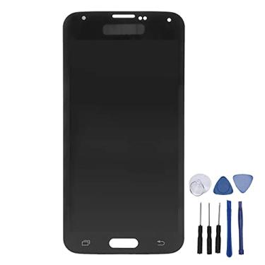 Imagem de Tela de substituição do telefone, conjunto do digitalizador de toque da tela LCD com ferramenta de reparo, tela de substituição original para celular Galaxy S5(Preto)