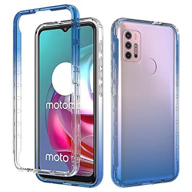 Imagem de For Motorola Moto G30 Shockproof High Transparency Two-color Gradual Change PC+TPU Candy Colors Phone Protective Case