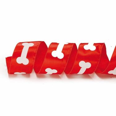 Imagem de Fita Natalina C/ossiho Bco/vrm 1un 6,30cmx9,14mts 1595546